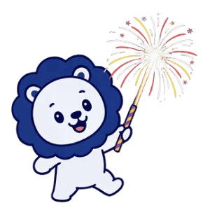 축하하는 귀여운 캐릭터